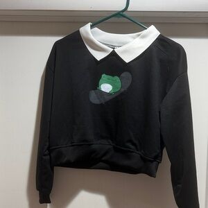 Black and White Frog Graphic Sweater